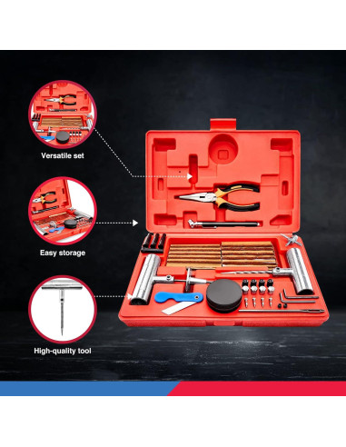 Kit de Reparación de Neumáticos TOOLUXE 50003L - 57 Piezas