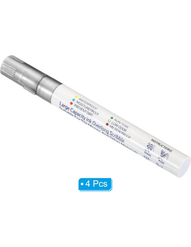 Bolígrafo para Lechada PATIKIL 4 Unidades Plateado 138x14mm