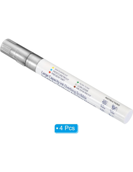 Bolígrafo para Lechada PATIKIL 4 Unidades Plateado 138x14mm