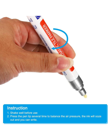 Bolígrafo para Lechada PATIKIL 4 Unidades Plateado 138x14mm