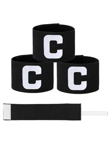 3 Brazaletes de Capitán Ajustables Styquenzer para Fútbol