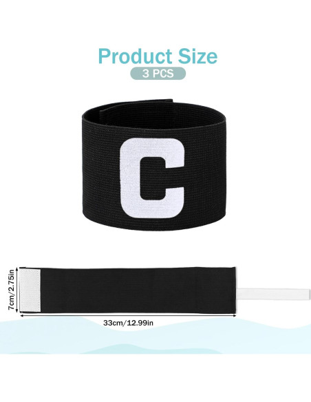 3 Brazaletes de Capitán Ajustables Styquenzer para Fútbol