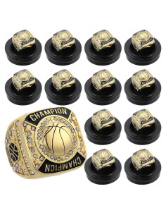 Remuuly Anillos de Campeón de Baloncesto - 12 Pcs con Cadenas
