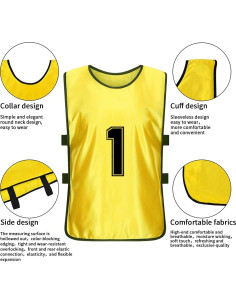 Chalecos de Entrenamiento Reversibles MTTYYD 24 Piezas Numerados 2