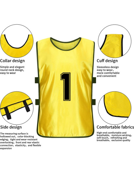 Chalecos de Entrenamiento Reversibles MTTYYD 24 Piezas Numerados