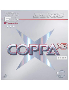 Goma de Tenis de Mesa DONIC Coppa X3 Plata 2.0 mm Roja 2