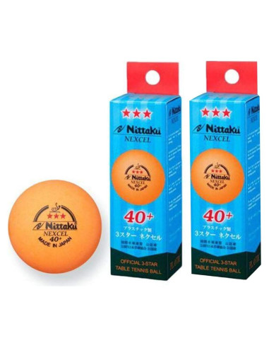 6 Pelotas de Tenis de Mesa Nittaku Nexcel Naranjas 3 Estrellas