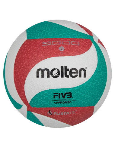 Balón de Voleibol Molten V5M5000 FIVB Tamaño 5 Blanco/Rojo/Verde