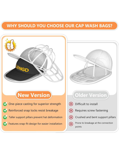Cesta Lavadora de Sombreros LONGD - Protección y Limpieza Segura
