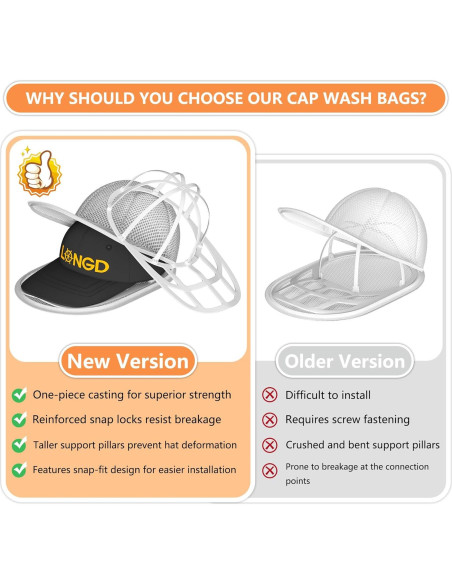 Cesta Lavadora de Sombreros LONGD - Protección y Limpieza Segura