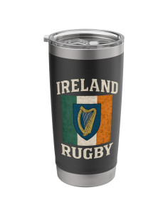 Vaso Aislado Acero Inoxidable 20 oz Rugby Irlanda Negro