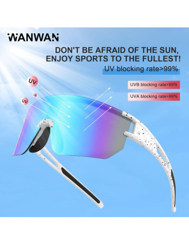 Gafas de Ciclismo WANWAN UV400 Espejadas para Adultos