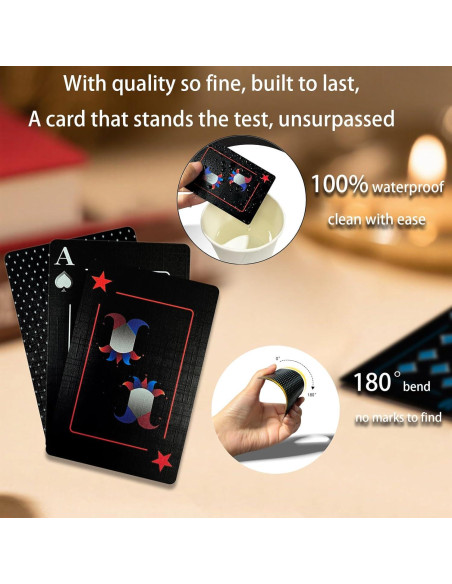 Baraja de Póker Impermeable Ben Niu Classic Negra 54 Piezas