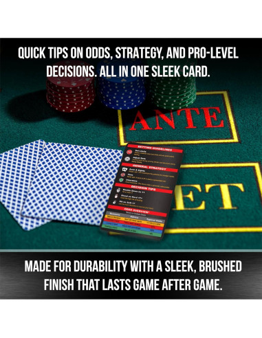 Conjunto de Cartas de Estrategia de Póker y Blackjack Sunsella con Lupa