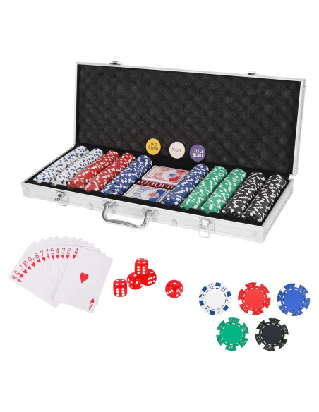 Juego de Fichas de Póker Profesional 500 PCS PLAYWUS