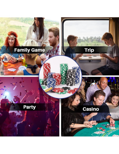 Juego de Fichas de Póker Profesional 500 PCS PLAYWUS