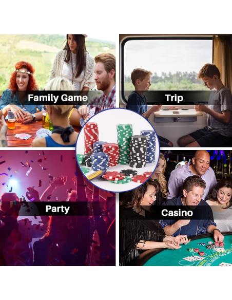 Juego de Fichas de Póker Profesional 500 PCS PLAYWUS