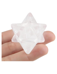 Cristal Merkaba de Cuarzo Claro QINJIEJIE 2.54 cm Sanación