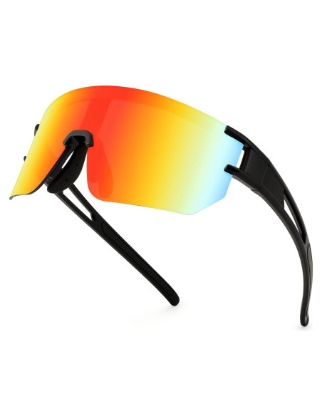 Gafas de Ciclismo WANWAN UV400 Lentes Espejados Rojos