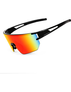 Gafas de Ciclismo WANWAN UV400 Lentes Espejados Rojos 2
