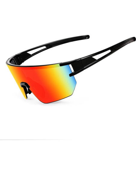 Gafas de Ciclismo WANWAN UV400 Lentes Espejados Rojos