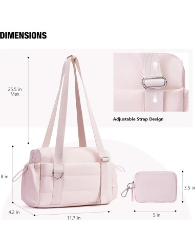 Bolsa de Gimnasio Pequeña ROULENS Rosa con Compartimento Húmedo