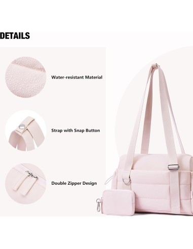 Bolsa de Gimnasio Pequeña ROULENS Rosa con Compartimento Húmedo