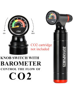 Bomba de CO2 ZOYOSPORTS PC002B con manómetro y soporte 2