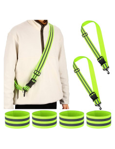 Cinturón Reflectante Saintrygo 6 Pcs Verde Fluorescente