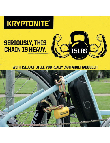 Cadena Kryptonite 1415 y Cerradura Disco Alta Seguridad