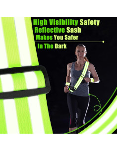 Cinturón Reflectante Saintrygo 6 Pcs Verde Fluorescente 2