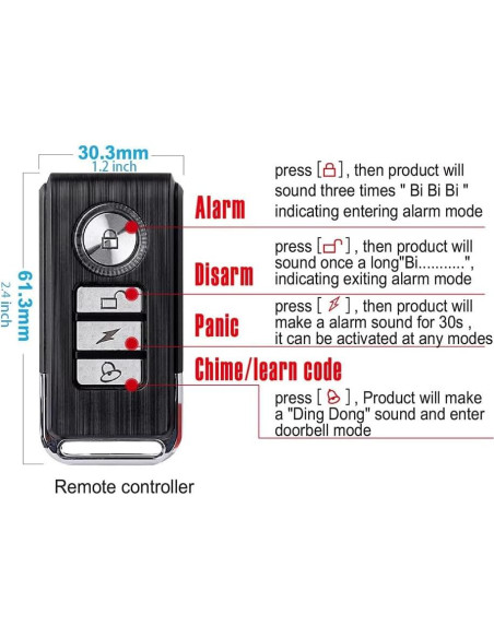 Alarma Antirrobo para Bicicleta HENDUN KS-SF22R 113dB Impermeable