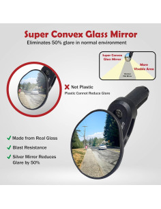 Espejo de Bicicleta Hafny HD Convexo para Manillar Drop 2