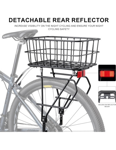 Soporte Trasero para Bicicleta CXWXC con Canasta 27.2 kg