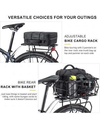 Soporte Trasero para Bicicleta CXWXC con Canasta 27.2 kg