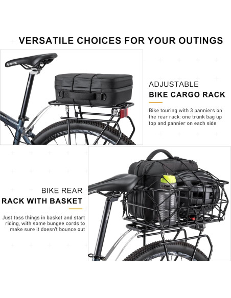 Soporte Trasero para Bicicleta CXWXC con Canasta 27.2 kg