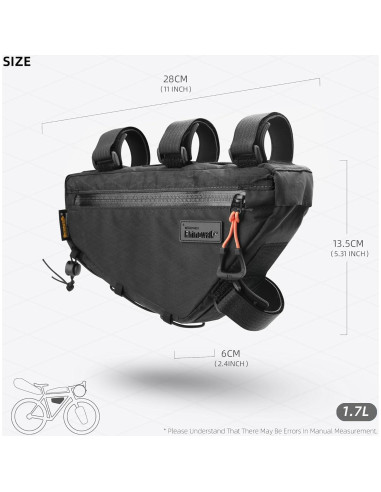 Bolsa de Marco de Bicicleta Abamita BHD0016 1.7L Negra