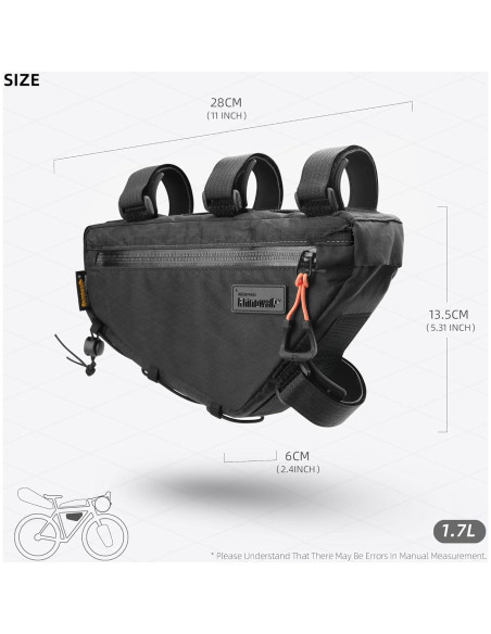 Bolsa de Marco de Bicicleta Abamita BHD0016 1.7L Negra