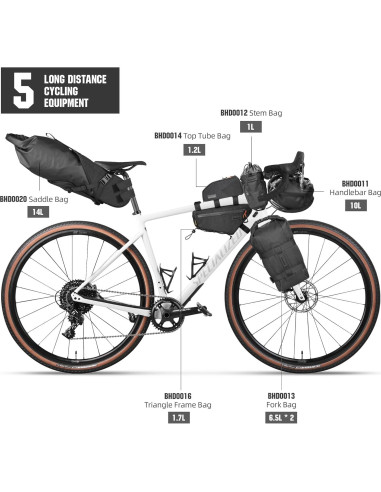 Bolsa de Marco de Bicicleta Abamita BHD0016 1.7L Negra