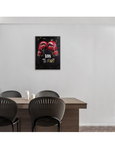 Arte de Pared Boxeo Guantes Rojos Motivacional 50.8x40.6cm