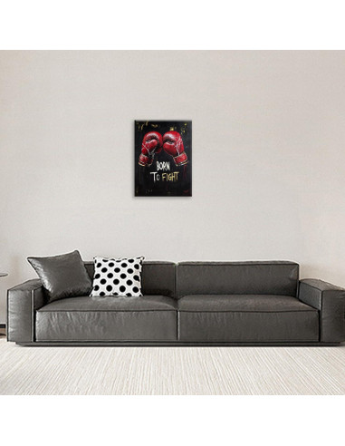 Arte de Pared Boxeo Guantes Rojos Motivacional 50.8x40.6cm