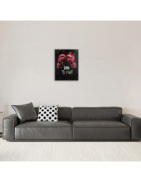 Arte de Pared Boxeo Guantes Rojos Motivacional 50.8x40.6cm