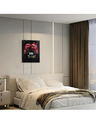 Arte de Pared Boxeo Guantes Rojos Motivacional 50.8x40.6cm
