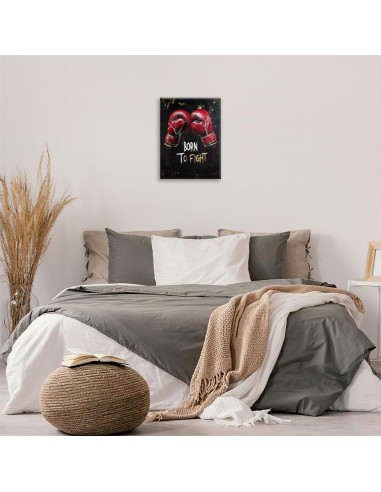 Arte de Pared Boxeo Guantes Rojos Motivacional 50.8x40.6cm