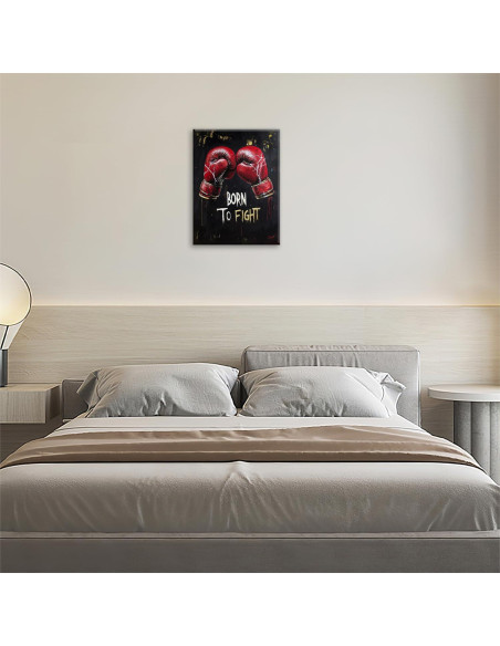 Arte de Pared Boxeo Guantes Rojos Motivacional 50.8x40.6cm
