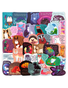 50 Pegatinas de Afirmación Animal Ychsring - Vinilo Impermeable