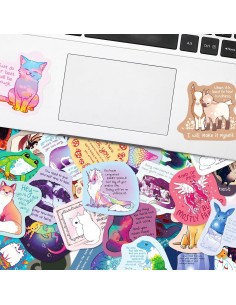 50 Pegatinas de Afirmación Animal Ychsring - Vinilo Impermeable 2