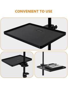 Bandeja Soporte Micrófono Milisten Ajustable 27x20.5cm Negro 2