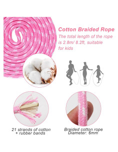 Cuerda de saltar ajustable EGOSKY con mango de madera 3m 2