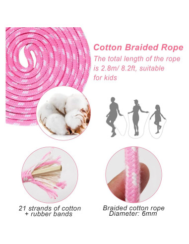 Cuerda de saltar ajustable EGOSKY con mango de madera 3m